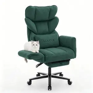 Big and Tall Office Chair, Reclining Executive Desk Chair, Cross Legged Ergonomic High Back Computer Gaming Chair with Flip Armrests Lumbar Support Footrest, Green Vanity Chair Big and Tall Office Chair, Reclining Executive Desk Chair, Cross Legged Ergonomic High Back Computer Gaming Chair with Flip Armrests Lumbar Support Footrest, Green Vanity Chair
