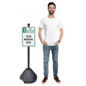 Tip-and-Roll Portable Sign Pole II, 1-Pack (48" tall, Black Base, Includes Custom Printed Signage) Tip-and-Roll Portable Sign Pole II, 1-Pack (48" tall, Black Base, Includes Custom Printed Signage)