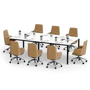 8 FT Conference Table, 95" x 48" Rectangle Office Computer Desk with Heavy-Duty Metal Frame, 2 Cable Grommets, Modern Seminar Table for Meeting Room, Boardroom (White,1) 8 FT Conference Table, 95" x 48" Rectangle Office Computer Desk with Heavy-Duty Metal Frame, 2 Cable Grommets, Modern Seminar Table for Meeting Room, Boardroom (White,1)