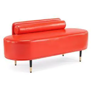 Waiting Room Bench with Low Back, 53.5" Office Guest Chair, Faux Leather Upholstered Reception Seating, Lobby Bench for Beauty Salon Barbershop Airport Bank Hall Room Conference Waiting Room Bench with Low Back, 53.5" Office Guest Chair, Faux Leather Upholstered Reception Seating, Lobby Bench for Beauty Salon Barbershop Airport Bank Hall Room Conference