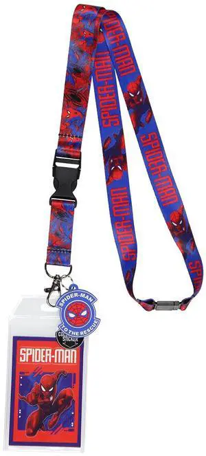 Marvel Spider-Man ID Badge Holder Lanyard w/Rubber Pendant and Collectible Sticker Marvel Spider-Man ID Badge Holder Lanyard w/Rubber Pendant and Collectible Sticker
