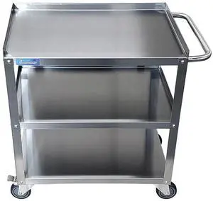 15 in. Wide X 24 in. Long X 33 in High | 3 Shelf Metal Utility Cart on Wheels with Handle 15 in. Wide X 24 in. Long X 33 in High | 3 Shelf Metal Utility Cart on Wheels with Handle