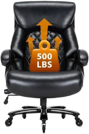Big and Tall Office Chair for Heavy People, 500LBS High Back Extra Wide Heavy Duty Executive Office Chair Comfortable for Home Office, Large Computer Desk Chair with Adjustable Lumbar Support Black Big and Tall Office Chair for Heavy People, 500LBS High Back Extra Wide Heavy Duty Executive Office Chair Comfortable for Home Office, Large Computer Desk Chair with Adjustable Lumbar Support Black