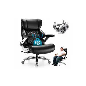 800lbs Big and Tall Office Chairs with 5D Flip Arms | Heavy Duty Desk Chair with Adjustable Lumbar Support, Office Chairs with Quiet Rubber Wheel and Extra Wide Seat 800lbs Big and Tall Office Chairs with 5D Flip Arms | Heavy Duty Desk Chair with Adjustable Lumbar Support, Office Chairs with Quiet Rubber Wheel and Extra Wide Seat
