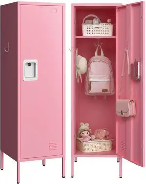 Metal Storage Cabinet, Lockable Storage Locker with Door, Tall Metal Cabinet for Home School Gym Office Employee Kids Use Metal Storage Cabinet, Lockable Storage Locker with Door, Tall Metal Cabinet for Home School Gym Office Employee Kids Use