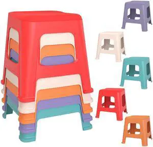 5 Pack Stackable Classroom Stools, 12.9" Height Colorful Nesting Plastic Stool, Portable Backless Chairs Flexible Seating for Classroom, School, Kindergarten, Home 5 Pack Stackable Classroom Stools, 12.9" Height Colorful Nesting Plastic Stool, Portable Backless Chairs Flexible Seating for Classroom, School, Kindergarten, Home