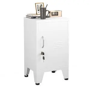 24.5" White Lockable Steel Small Employee Storage Locker | Single Door, Adjustable Shelf & Leveling Feet, Metal Office Cabinet for Home, School, Office & Gym 24.5" White Lockable Steel Small Employee Storage Locker | Single Door, Adjustable Shelf & Leveling Feet, Metal Office Cabinet for Home, School, Office & Gym