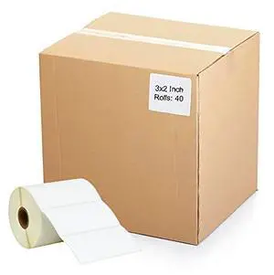 Direct Thermal Labels - 3" x 2" - Perforated UPC Barcode FBA Address Labels with Premium Adhesive, Compatible with Zebra & Rollo Label Printers - 40 Rolls Direct Thermal Labels - 3" x 2" - Perforated UPC Barcode FBA Address Labels with Premium Adhesive, Compatible with Zebra & Rollo Label Printers - 40 Rolls