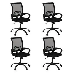 Ergonomic Office Chairs Set of 4, Swivel Rolling Conference Room Chair, Mesh Computer Desk Chairs with Lumbar Support and Wheel, 4 Pack Ergonomic Office Chairs Set of 4, Swivel Rolling Conference Room Chair, Mesh Computer Desk Chairs with Lumbar Support and Wheel, 4 Pack