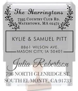 20 Designs to Choose!! Personalized - Address Stamp - Customized Stamp - Self-Inking Return Address Mail 3 Lines Custom Address Stamper - Black Red Blue Purple Green Ink - Wedding Invitation Stamp 20 Designs to Choose!! Personalized - Address Stamp - Customized Stamp - Self-Inking Return Address Mail 3 Lines Custom Address Stamper - Black Red Blue Purple Green Ink - Wedding Invitation Stamp