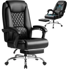 Office Chair with Footrest Ergonomic High Back Design Executive Computer Desk Chair400lbs, 90-135° Reclining Leather Home Office Desk Chairs Swivel Task Chairs with Wheels(Black) Office Chair with Footrest Ergonomic High Back Design Executive Computer Desk Chair400lbs, 90-135° Reclining Leather Home Office Desk Chairs Swivel Task Chairs with Wheels(Black)