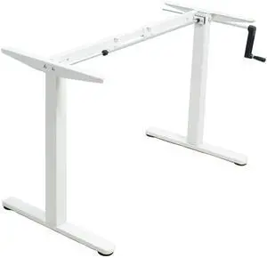 Compact Hand Crank Stand Up Desk Frame, White, DESK-M051MW | For 37 to 77 inch Table Tops, Height Adjustable, Ergonomic Standing Desk Legs, Foldable Handle Compact Hand Crank Stand Up Desk Frame, White, DESK-M051MW | For 37 to 77 inch Table Tops, Height Adjustable, Ergonomic Standing Desk Legs, Foldable Handle