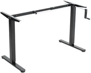 Compact Hand Crank Stand Up Desk Frame, Black, DESK-M051MB | For 37 to 77 inch Table Tops, Height Adjustable, Ergonomic Standing Desk Legs, Foldable Handle Compact Hand Crank Stand Up Desk Frame, Black, DESK-M051MB | For 37 to 77 inch Table Tops, Height Adjustable, Ergonomic Standing Desk Legs, Foldable Handle