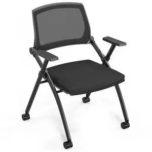 1 Pack Stackable Conference Room Chairs with Wheels, Folding Office Chair with Rebound Back, Padded Seat for Training Room, Guest, Reception, Event, Capacity 350lbs, Black 1 Pack Stackable Conference Room Chairs with Wheels, Folding Office Chair with Rebound Back, Padded Seat for Training Room, Guest, Reception, Event, Capacity 350lbs, Black
