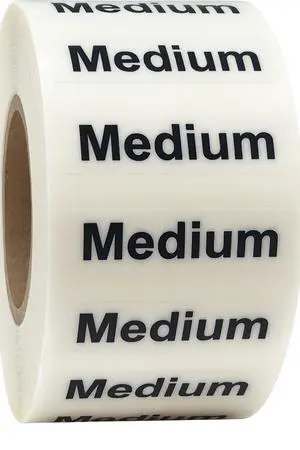 InStockLabels Medium Clothing Size Stickers, 1.25 x 5 Inch, 125 Labels | 125 labels per roll for clothing tags, boutique supplies, size labels, retail packing, thrift stores, and apparel sorting InStockLabels Medium Clothing Size Stickers, 1.25 x 5 Inch, 125 Labels | 125 labels per roll for clothing tags, boutique supplies, size labels, retail packing, thrift stores, and apparel sorting