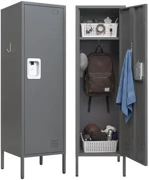 Metal Storage Cabinet, Lockable Storage Locker with Door, Tall Metal Cabinet for Home School Gym Office Employee Kids Use Metal Storage Cabinet, Lockable Storage Locker with Door, Tall Metal Cabinet for Home School Gym Office Employee Kids Use