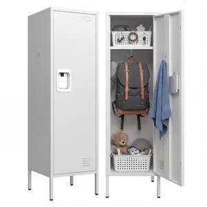 Metal Storage Cabinet, Lockable Storage Locker with Door, Tall Metal Cabinet for Home School Gym Office Employee Kids Use Metal Storage Cabinet, Lockable Storage Locker with Door, Tall Metal Cabinet for Home School Gym Office Employee Kids Use