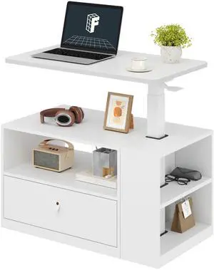 H7 CAB 28" Storage Sit-Stand Desk with Pneumatic Lift | Computer workstation desk with drawer and cabinet storage. Compact desk for small spaces and home office.25.8"41.3", White H7 CAB 28" Storage Sit-Stand Desk with Pneumatic Lift | Computer workstation desk with drawer and cabinet storage. Compact desk for small spaces and home office.25.8"41.3", White