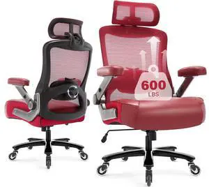 600lbs Big and Tall Office Chair, Heavy Duty Executive Computer Desk Chair | 3D Flip Arms, Large Wheels, Ergonomic Design, Extra Wide Seat, Adjustable Lumbar Support&Headrest, Mesh High Back Chair 600lbs Big and Tall Office Chair, Heavy Duty Executive Computer Desk Chair | 3D Flip Arms, Large Wheels, Ergonomic Design, Extra Wide Seat, Adjustable Lumbar Support&Headrest, Mesh High Back Chair