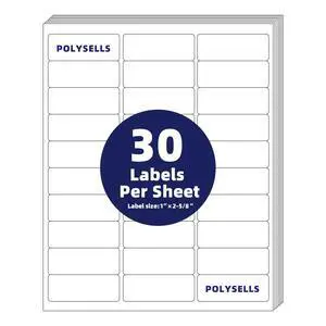1" x2-5/8 Self Adhesive Address Labels, 30UP Blank Shipping Labels, FUSKU, FBA Mailing Labels for Inkjet and Laser Printer, 30000 Sticker Labels (1000 Sheets), 30 Labels per Sheet 1" x2-5/8 Self Adhesive Address Labels, 30UP Blank Shipping Labels, FUSKU, FBA Mailing Labels for Inkjet and Laser Printer, 30000 Sticker Labels (1000 Sheets), 30 Labels per Sheet