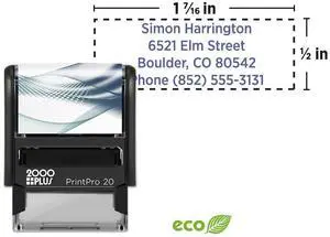 2000 Plus PrintPro 20 Self-Inking Custom Stamp, 1/2 x 1 7/16 Inch Impression Area 2000 Plus PrintPro 20 Self-Inking Custom Stamp, 1/2 x 1 7/16 Inch Impression Area