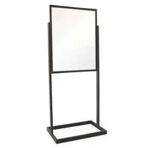 Industrial Metal Sign Holder, 22x28, 56in H | Floor-standing poster frame with heavy-duty base, professional-grade matte black adds durability & style to any retail use Industrial Metal Sign Holder, 22x28, 56in H | Floor-standing poster frame with heavy-duty base, professional-grade matte black adds durability & style to any retail use