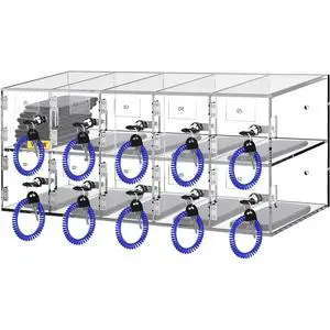 Cell Phone Storage Locker, 10 Slots Acrylic Material with Door Locks and Keys, Wall-Mounted Cabinet Pocket Office Classroom Gym Box, Clear Cell Phone Storage Locker, 10 Slots Acrylic Material with Door Locks and Keys, Wall-Mounted Cabinet Pocket Office Classroom Gym Box, Clear