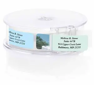 Scenic America Assorted Designer Rolled Address Labels with Elegant Plastic Dispenser Scenic America Assorted Designer Rolled Address Labels with Elegant Plastic Dispenser