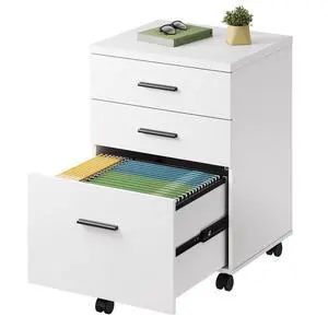3 Drawer File Cabinet, Wood Under Desk Filing Cabinet, White | Rolling Printer Stand, Small Storage Cabinet with Wheels, Fits Legal/Letter/A4 Size, Home Office 3 Drawer File Cabinet, Wood Under Desk Filing Cabinet, White | Rolling Printer Stand, Small Storage Cabinet with Wheels, Fits Legal/Letter/A4 Size, Home Office