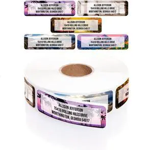 Breathtaking Landscape Rolled Address Labels / 500 Personalized Return Address Labels/Designer Address Stickers in Elegant Plastic Dispenser Breathtaking Landscape Rolled Address Labels / 500 Personalized Return Address Labels/Designer Address Stickers in Elegant Plastic Dispenser