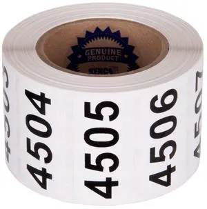 Consecutively Numbered Labels Self Adhesive Durable Vinyl- Measure: 2" X 1" by (ROLL 4501-5000) Consecutively Numbered Labels Self Adhesive Durable Vinyl- Measure: 2" X 1" by (ROLL 4501-5000)