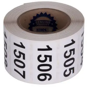 Consecutively Numbered Labels Self Adhesive Durable Vinyl- Measure: 2" X 1" by (ROLL 1501-2000) Consecutively Numbered Labels Self Adhesive Durable Vinyl- Measure: 2" X 1" by (ROLL 1501-2000)