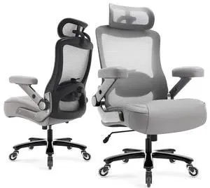 600lbs Big and Tall Office Chair, Heavy Duty Executive Computer Desk Chair | 3D Flip Arms, Large Wheels, Ergonomic Design, Extra Wide Seat, Adjustable Lumbar Support&Headrest, Mesh High Back Chair 600lbs Big and Tall Office Chair, Heavy Duty Executive Computer Desk Chair | 3D Flip Arms, Large Wheels, Ergonomic Design, Extra Wide Seat, Adjustable Lumbar Support&Headrest, Mesh High Back Chair