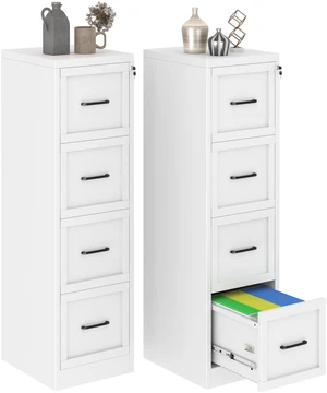 Metal Vertical File Cabinet with Lock, Home Office 4 Drawer Cabinet | 4 Drawer Filing Cabinet, Beside Desk File Cabinet, White Lockable Storage Cabinet, Fits Letter/Legal/A4 Size Metal Vertical File Cabinet with Lock, Home Office 4 Drawer Cabinet | 4 Drawer Filing Cabinet, Beside Desk File Cabinet, White Lockable Storage Cabinet, Fits Letter/Legal/A4 Size