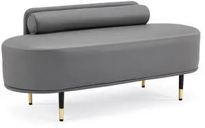 Waiting Room Bench with Low Back, 53.5" Office Guest Chair, Faux Leather Upholstered Reception Seating, Lobby Bench for Beauty Salon Barbershop Airport Bank Hall Room Conference Waiting Room Bench with Low Back, 53.5" Office Guest Chair, Faux Leather Upholstered Reception Seating, Lobby Bench for Beauty Salon Barbershop Airport Bank Hall Room Conference