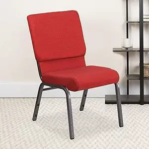 Red 18.5" W Stacking Church Chair, 4-Pack | Silver Vein Frame, Fabric Upholstery Red 18.5" W Stacking Church Chair, 4-Pack | Silver Vein Frame, Fabric Upholstery