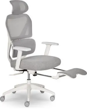 Sharper Image S-850 Heated Ergonomic Mesh Swivel Executive Massage Chair, Light Gray/White Sharper Image S-850 Heated Ergonomic Mesh Swivel Executive Massage Chair, Light Gray/White