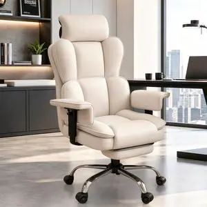 Big and Tall Office Chair, Heavy Duty Executive Office Desk Chair with Adjustable Armrests and Foot Rest, Leather Computer Gaming Chair for Home Office Big and Tall Office Chair, Heavy Duty Executive Office Desk Chair with Adjustable Armrests and Foot Rest, Leather Computer Gaming Chair for Home Office