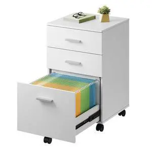 3 Drawer Wood File Cabinet, Under Desk Filing Cabinet, White | Small Mobile Printer Stand, Fits Letter/A4 Size, Under Desk Storage Cabinet, Home Office 3 Drawer Wood File Cabinet, Under Desk Filing Cabinet, White | Small Mobile Printer Stand, Fits Letter/A4 Size, Under Desk Storage Cabinet, Home Office