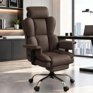 Big and Tall Office Chair, Heavy Duty Executive Office Desk Chair with Adjustable Armrests and Foot Rest, Leather Computer Gaming Chair for Home Office Big and Tall Office Chair, Heavy Duty Executive Office Desk Chair with Adjustable Armrests and Foot Rest, Leather Computer Gaming Chair for Home Office