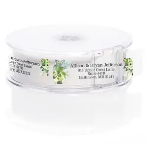 Clear Floral Greenery Rolled Address Labels / 250 Personalized Return Address Labels/Custom Address Stickers in Elegant Plastic Dispenser Greenery Clear Floral Greenery Rolled Address Labels / 250 Personalized Return Address Labels/Custom Address Stickers in Elegant Plastic Dispenser Greenery