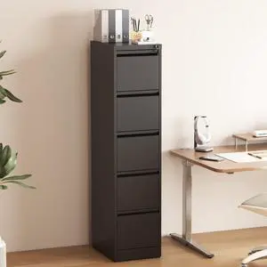 5 Drawer File Cabinet with Lock, Vertical Filing Cabinets for Home Office, Metal Storage Cabinets, Heavy Duty File Cabinet for Letter/Legal/A4/F4 Size Assembly Required, Black 5 Drawer File Cabinet with Lock, Vertical Filing Cabinets for Home Office, Metal Storage Cabinets, Heavy Duty File Cabinet for Letter/Legal/A4/F4 Size Assembly Required, Black