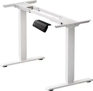 Dual Motor Electric Standing Desk Frame, Height Adjustable Desk Legs for Max 44" x 70.8" Desktop with 330 LBS Capacity, Ergonomic Sit Stand Up Desk Base for Home Office, White(Frame Only) Dual Motor Electric Standing Desk Frame, Height Adjustable Desk Legs for Max 44" x 70.8" Desktop with 330 LBS Capacity, Ergonomic Sit Stand Up Desk Base for Home Office, White(Frame Only)