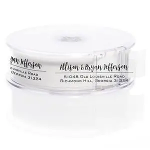 Clear Mixed Font Rolled Address Labels / 250 Personalized Return Address Labels/Designer Address Stickers in Elegant Plastic Dispenser Clear Mixed Font Rolled Address Labels / 250 Personalized Return Address Labels/Designer Address Stickers in Elegant Plastic Dispenser