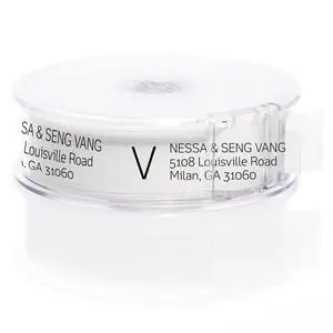 Clear Monogram Rolled Address Labels / 250 Personalized Return Address Labels/Designer Address Stickers in Elegant Plastic Dispenser Clear Monogram Rolled Address Labels / 250 Personalized Return Address Labels/Designer Address Stickers in Elegant Plastic Dispenser