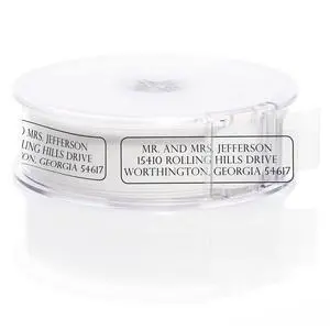 Clear Outline Rolled Address Labels / 250 Personalized Return Address Labels/Designer Address Stickers in Elegant Plastic Dispenser Clear Outline Rolled Address Labels / 250 Personalized Return Address Labels/Designer Address Stickers in Elegant Plastic Dispenser