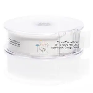 Clear Wildflower Rolled Address Labels / 250 Personalized Return Address Labels/Designer Address Stickers in Elegant Plastic Dispenser Clear Wildflower Rolled Address Labels / 250 Personalized Return Address Labels/Designer Address Stickers in Elegant Plastic Dispenser