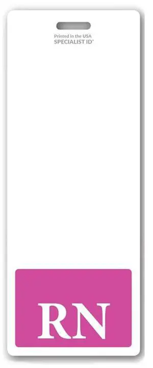 5 Pack - Oversized RN Badge Buddy - Vertical Extra Large Badge Buddies for Registered Nurses - 2 1/8 X 5 1/2 Role Identification Badge Backer Card for Nurses- USA Printed by (Hot Pink) 5 Pack - Oversized RN Badge Buddy - Vertical Extra Large Badge Buddies for Registered Nurses - 2 1/8 X 5 1/2 Role Identification Badge Backer Card for Nurses- USA Printed by (Hot Pink)