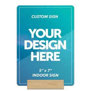 Custom Sign - 5x7 inches - Acrylic Plastic Sign for Indoors - Personalized Business and Home Signs - Sign with Stand Custom Sign - 5x7 inches - Acrylic Plastic Sign for Indoors - Personalized Business and Home Signs - Sign with Stand