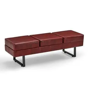Waiting Room Chairs, Heavy Duty Office Guest Reception Bench, Faux Leather Upholstered Lobby Chairs for Salon, Conference Room 7008 (Burgundy) Waiting Room Chairs, Heavy Duty Office Guest Reception Bench, Faux Leather Upholstered Lobby Chairs for Salon, Conference Room 7008 (Burgundy)
